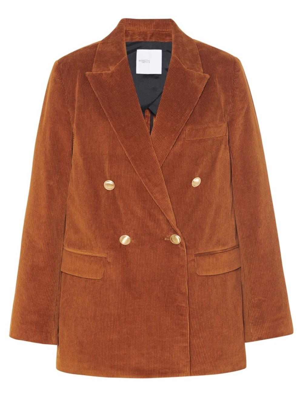 Rosetta Getty Cognac Cord Blazer NWT Size 4 Double Breasted Jacket Cool Girl